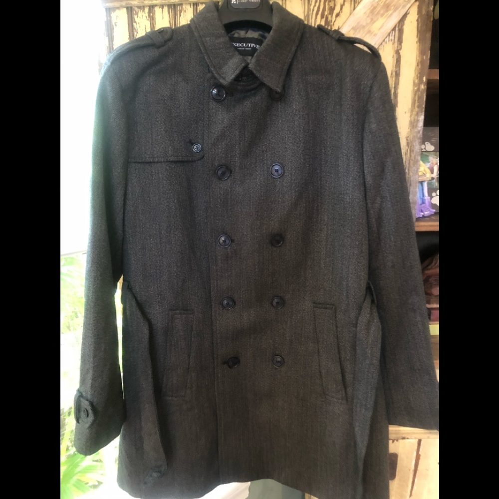 Executive Armand Thiery men’s jacket coat belted trench coat size XXL
